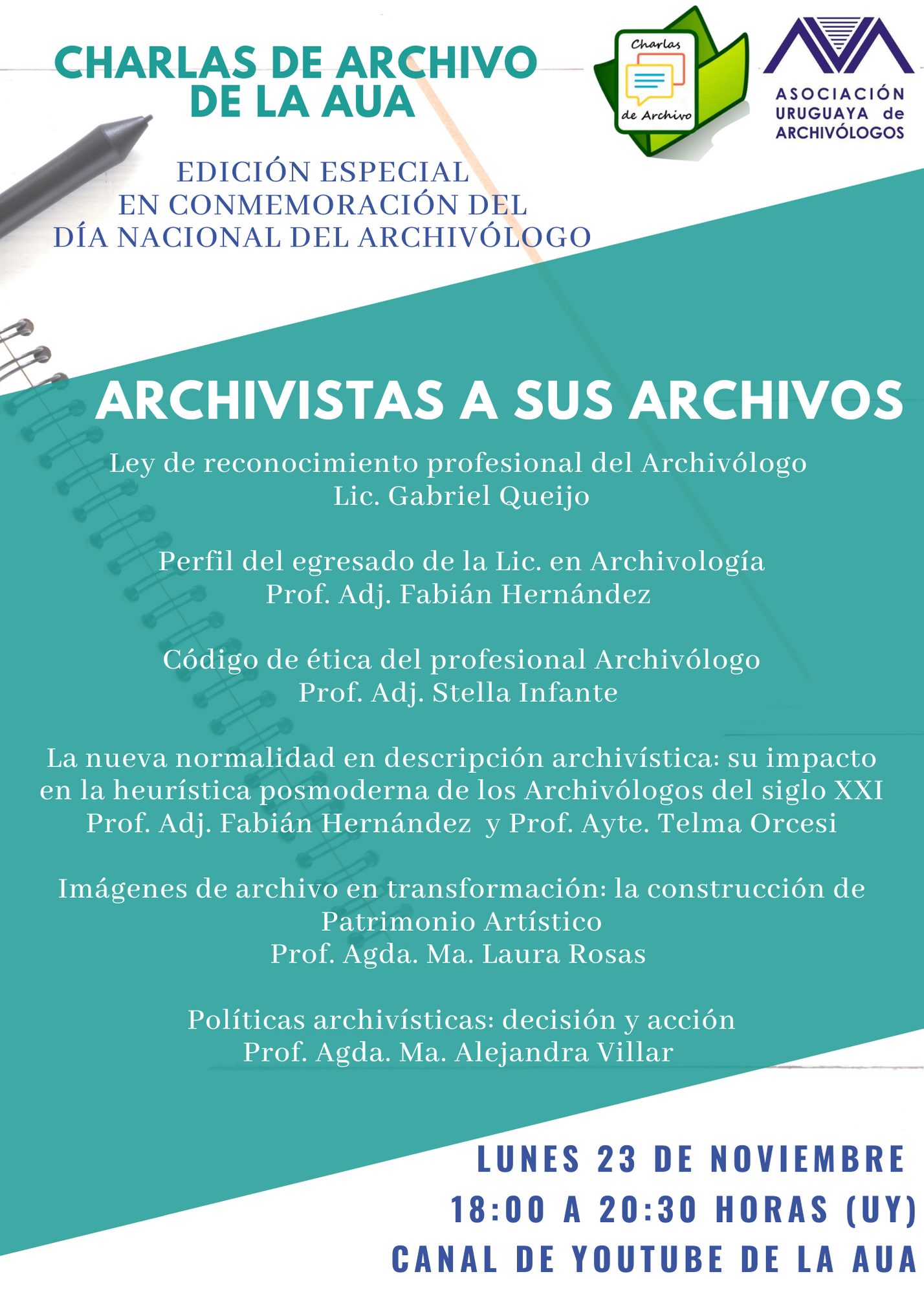 afiche charlas de archivo